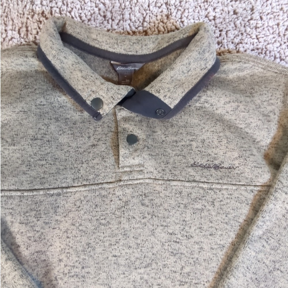 Eddie Bauer Synchilla-style Quarter Snap Jacket‎ Size Mens 2XL Heather Gray